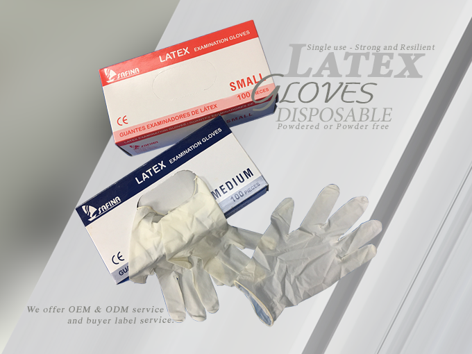 SAFINA GLOVE (GLOVE ASIA) | Dispoable Latex Examination Gloves - orange