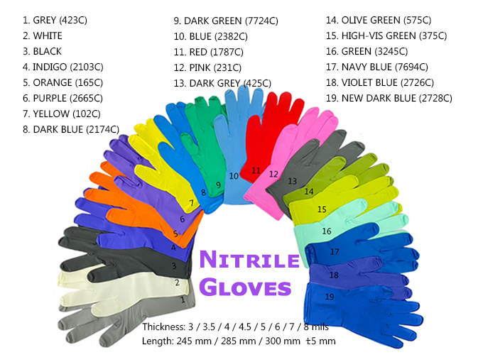 SAFINA GLOVE (GLOVE ASIA) | Nitrile Dispoable Gloves - 19 colors